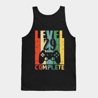 Vintage 29th Wedding Anniversary Level 29 Complete Funny Video Gamer Birthday Gift Ideas Tank Top